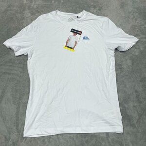 Quiksilver Regular Fit White Mens T-Shirt Logo Size S New a0012